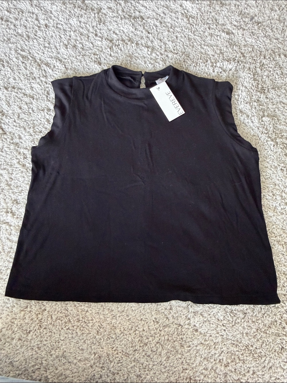 NWT LNA Black Sleeveless Mock Neck Tank Top from Evereve